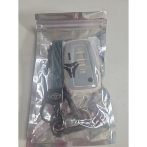 4 Buttons Leather Keyless Smart Key Fob Case Cover Protector for Toyota Camry +